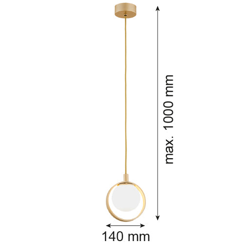 Argon Saturnia 1L pendant lamp G9 H 100cm