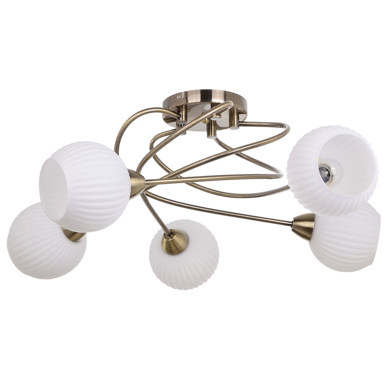 Pavia Ceiling Lamp 5xE27 Max.60W Patina/White