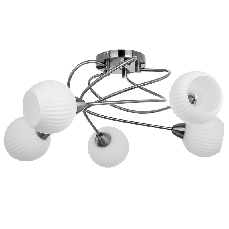 Pavia Ceiling Lamp 5xE27 Max.60W Satin/White