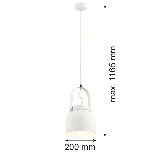 Argon Logan 1L pendant lamp E27 H 116.5cm