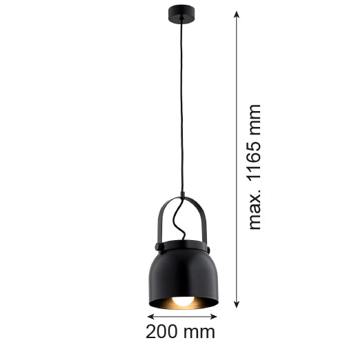 Argon Logan 1L pendant lamp E27 H 116.5cm