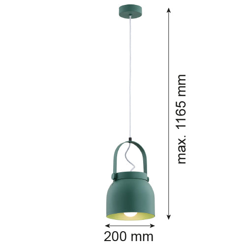 Argon Logan 1L pendant lamp E27 H 116.5cm
