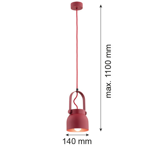 Argon Logan 1L pendant lamp E27 H 110cm
