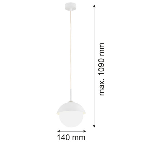 Argon Cappello 1L pendant lamp E27 H 109cm