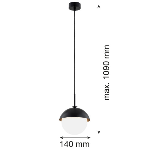 Argon Cappello 1L pendant lamp E27 H 109cm
