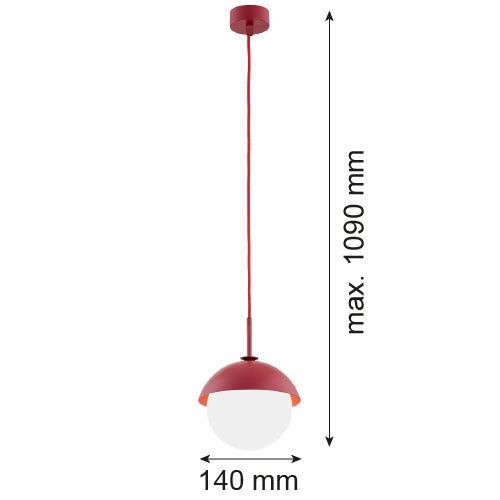 Argon Cappello 1L pendant lamp E27 H 109cm