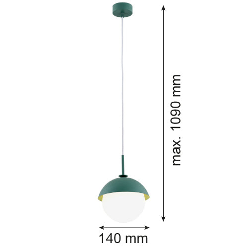 Argon Cappello 1L pendant lamp E27 H 109cm