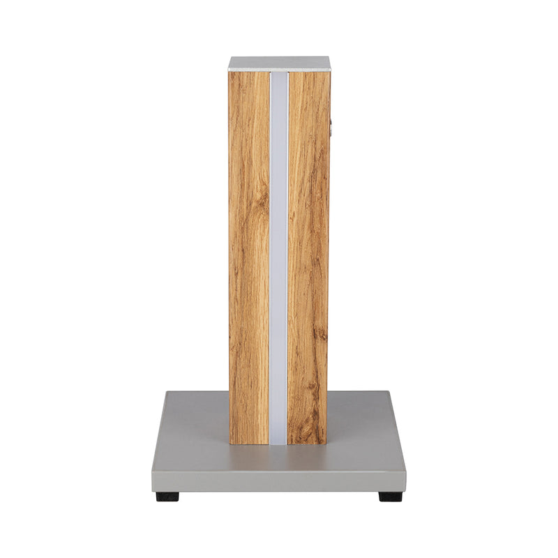 Flame Floor Lamp 1xE27 Max.60W; 1xLED 12V Integrated 16W Gray/Oak/Black PVC/White Touch Dimmer