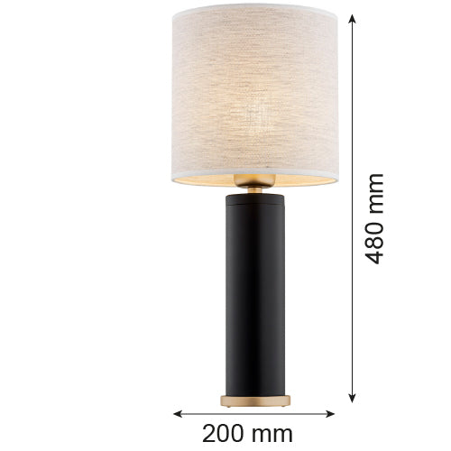 Argon Riva 1L table lamp E27 H 48cm