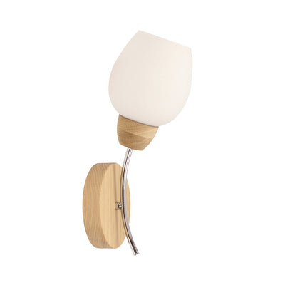 Parma Wood Wall Lamp 1xE27 Max.60W Oiled Oak/Chrome/White