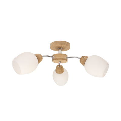 Parma Wood Ceiling Lamp 3xE27 Max.60W Oiled Oak/Chrome/White