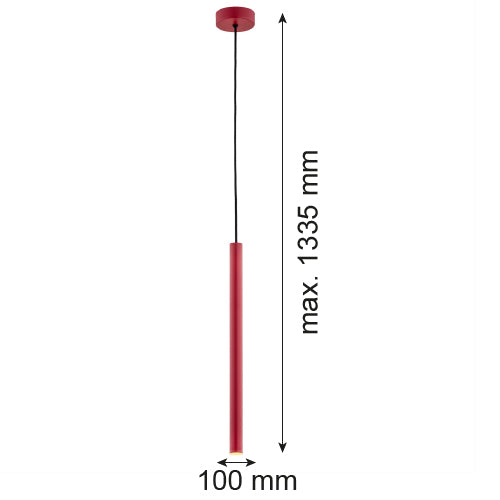 Argon Rio 1L ceiling pendant spotlight H 133.5cm