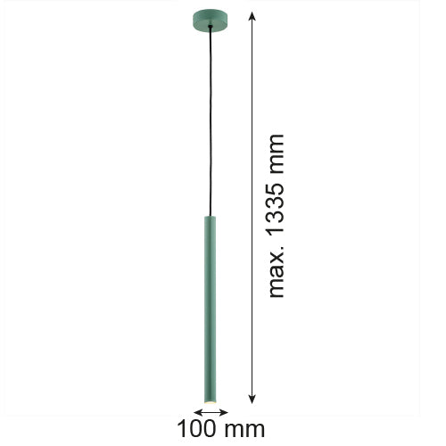 Argon Rio 1L ceiling pendant spotlight H 133.5cm