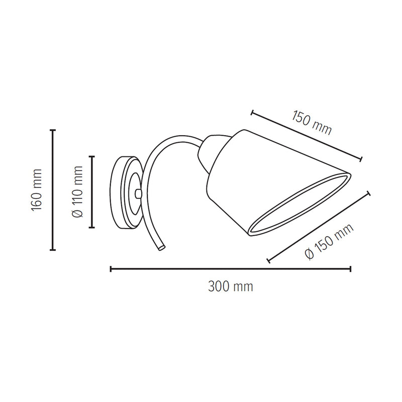 Mette Wall Lamp 1xE27 Max.40W Chrome/White