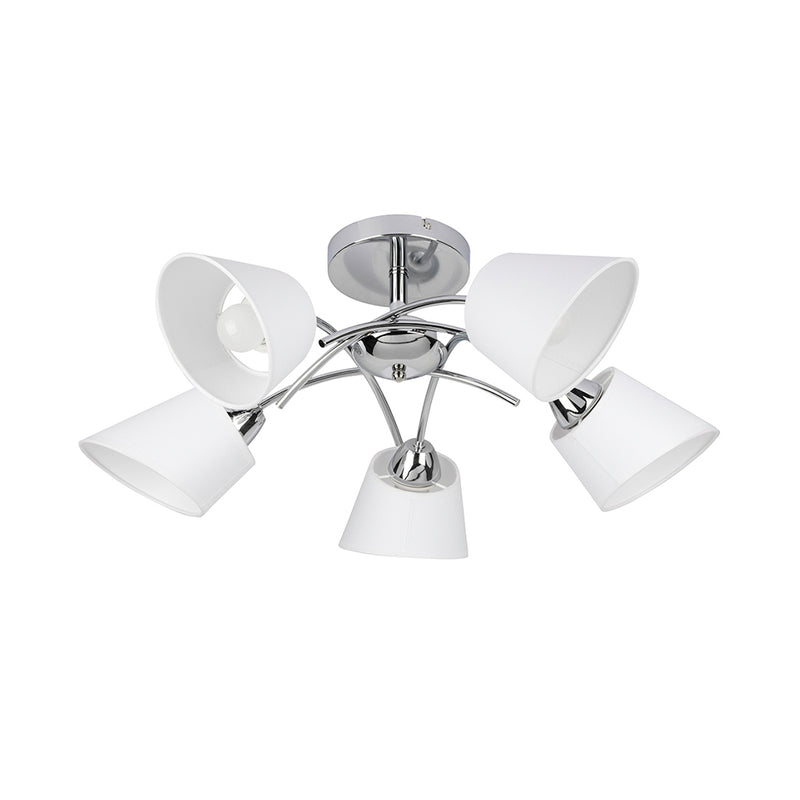 Mette Ceiling Lamp 5xE27 Max.60W Chrome/White