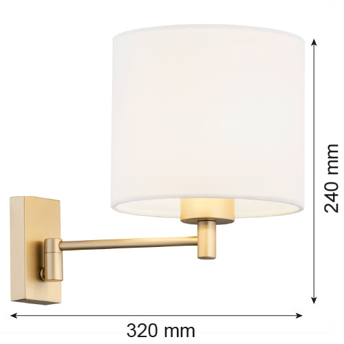 Argon Dolce 1L wall sconce lamp E27 H 24cm