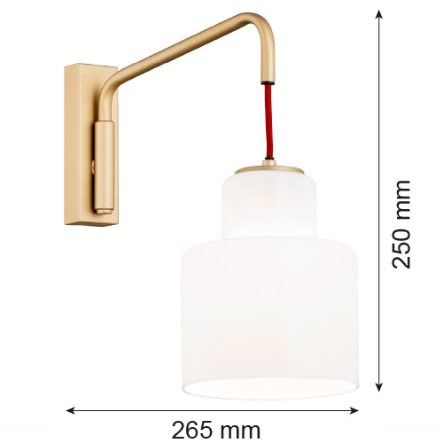 Argon Diuna 1L wall sconce lamp E27 H 25cm