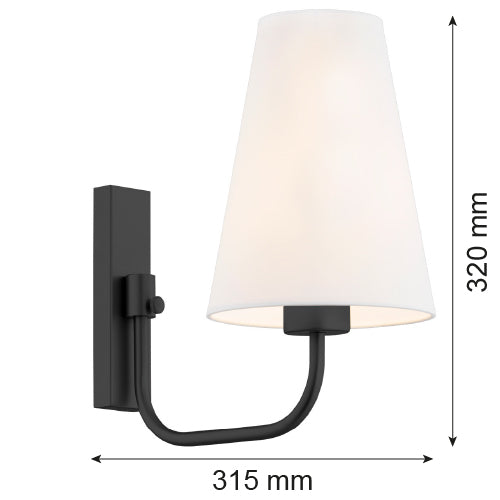 Argon Safiano 1L wall sconce lamp E27 H 32cm