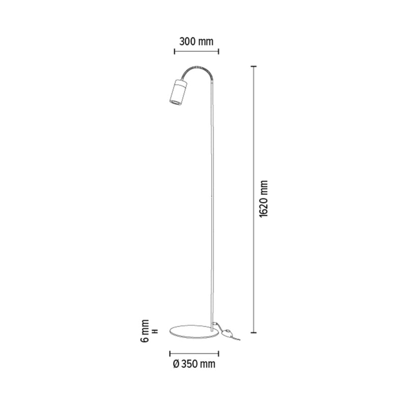 Britop Lighting Annick 1L lattiavalaisin musta GU10, K 162cm