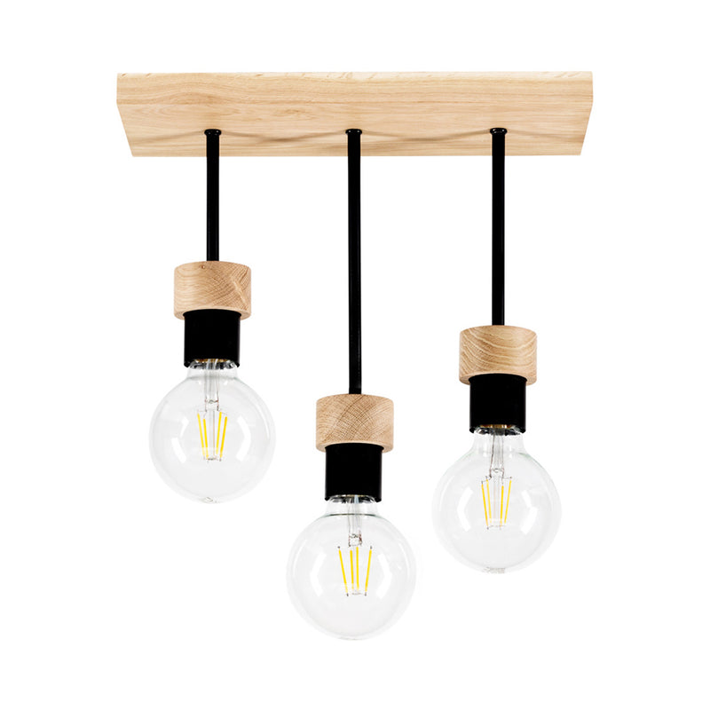 Chandelle Ceiling Lamp 3xE27 Max.40W Oiled Oak/Black