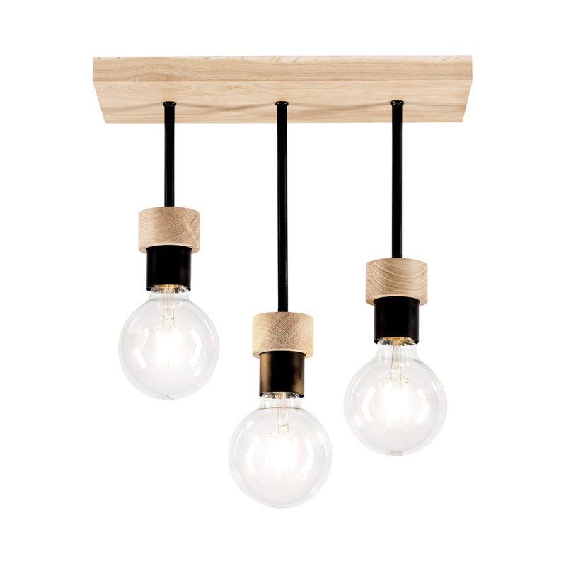 Chandelle Ceiling Lamp 3xE27 Max.40W Oiled Oak/Black