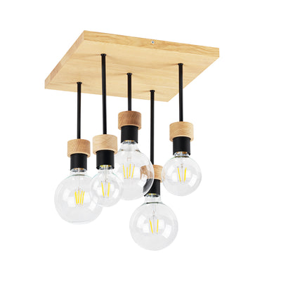 Chandelle Ceiling Lamp 5xE27 Max.40W Oiled Oak/Black