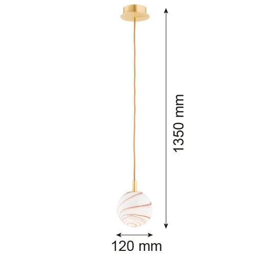 Argon Almiros 1L pendant lamp E14 H 135cm