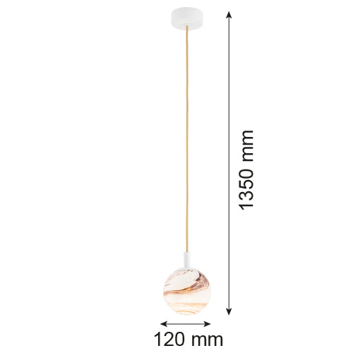 Argon Almiros 1L pendant lamp E14 H 135cm