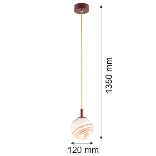 Argon Almiros 1L pendant lamp E14 H 135cm