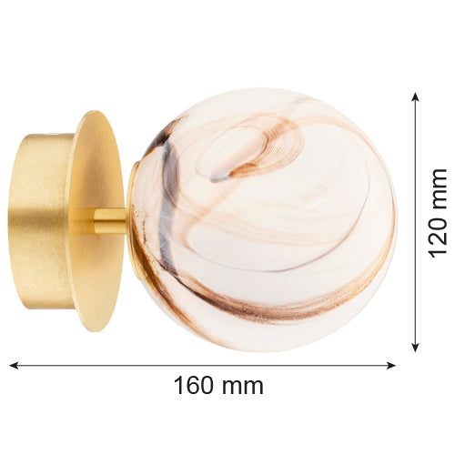 Argon Fabio 1L wall sconce lamp E14 H 16cm