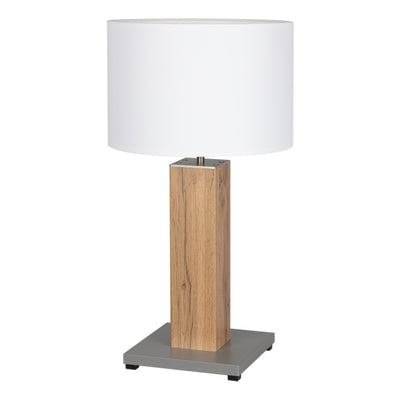 Flame Table Lamp 1xE27 Max.40W  Veneer Oak/Black PVC/Gray With