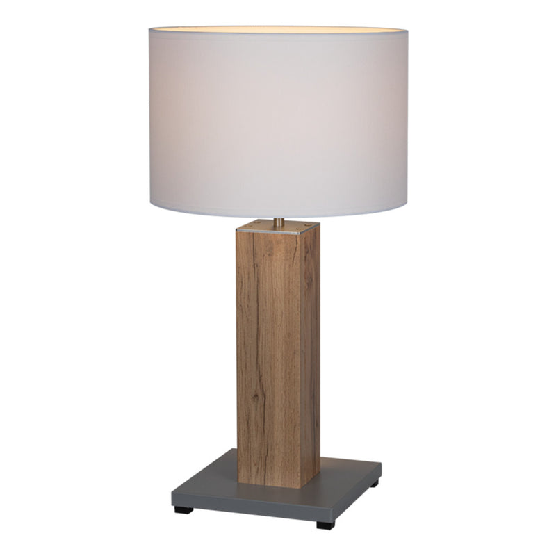 Flame Table Lamp 1xE27 Max.40W Veneer Oak/Black PVC/Gray With