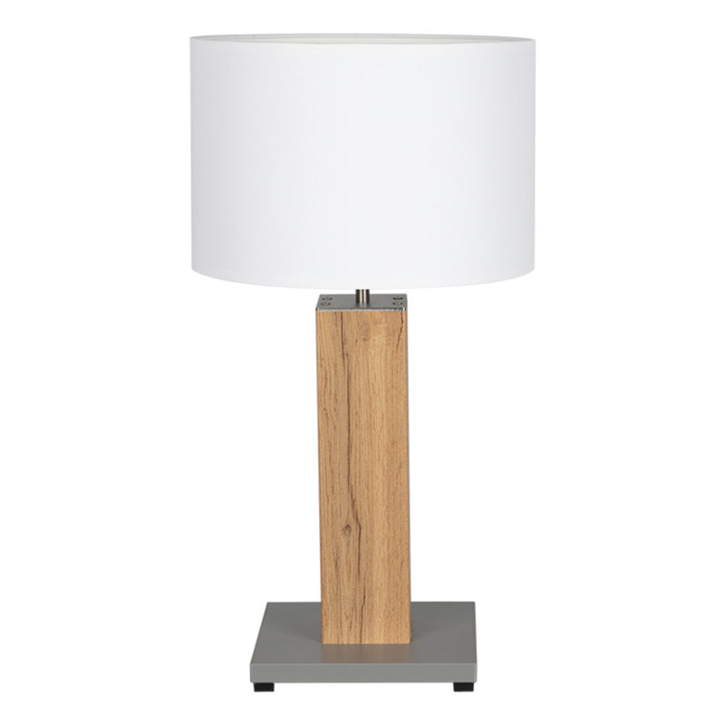 Flame Table Lamp 1xE27 Max.40W Veneer Oak/Black PVC/Gray With