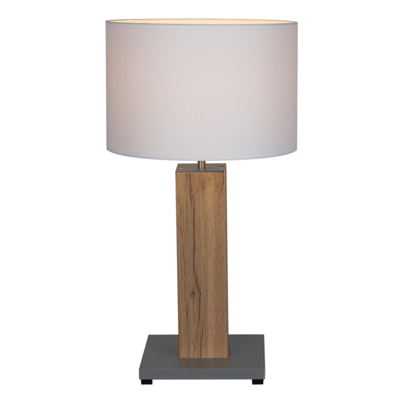 Flame Table Lamp 1xE27 Max.40W Veneer Oak/Black PVC/Gray With