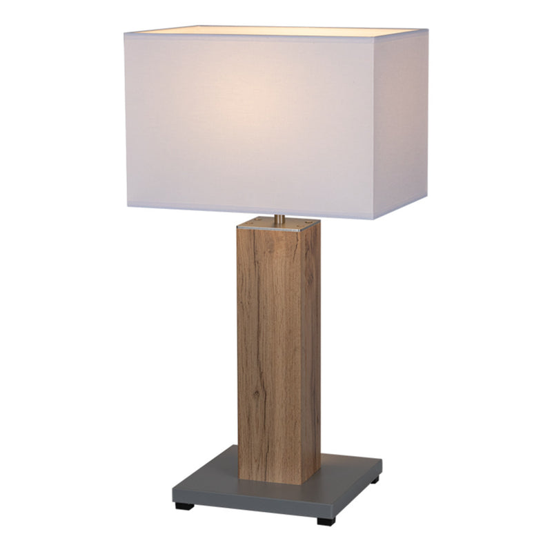 Flame Floor Lamp 1xE27 Max.60W Veneer Oak/Black PVC/Gray With