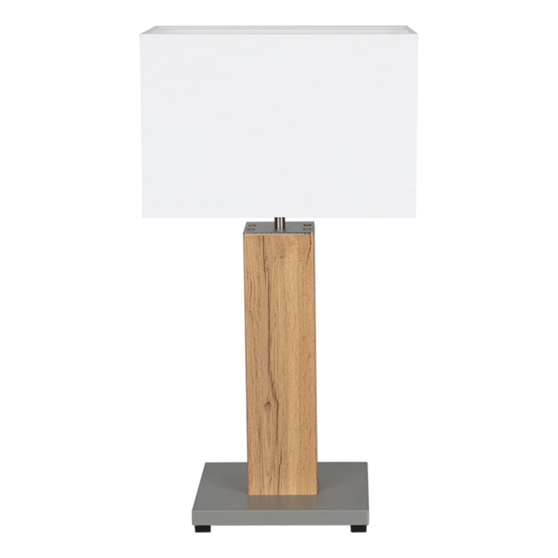 Flame Floor Lamp 1xE27 Max.60W Veneer Oak/Black PVC/Gray With