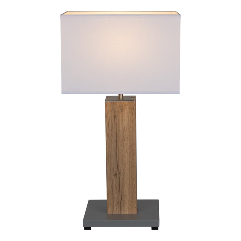 Flame Floor Lamp 1xE27 Max.60W Veneer Oak/Black PVC/Gray With