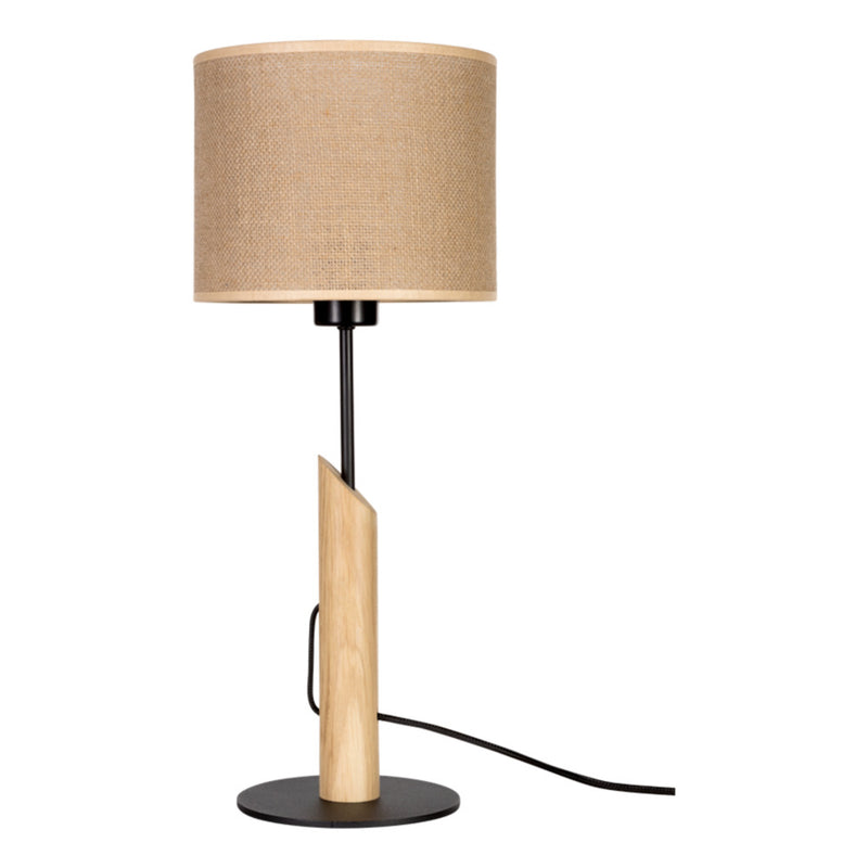 Colette Jute Table Lamp 1xE27 Max.40W Oiled Oak/Black/Beige