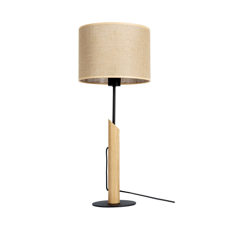 Colette Jute Table Lamp 1xE27 Max.60W Oiled Oak/Black/Beige