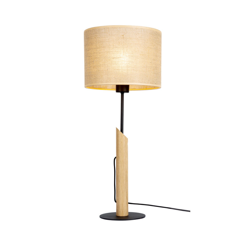 Colette Jute Table Lamp 1xE27 Max.60W Oiled Oak/Black/Beige