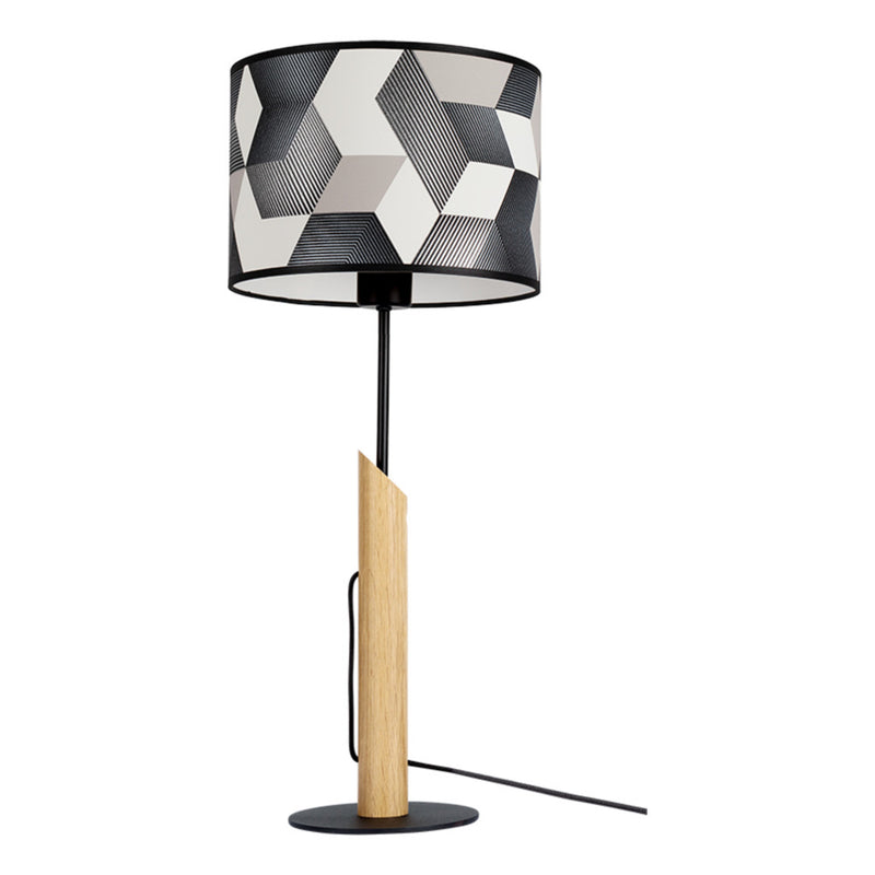 Espacio Table Lamp 1xE27 Max.60W Black/Oiled Oak/Multicolor