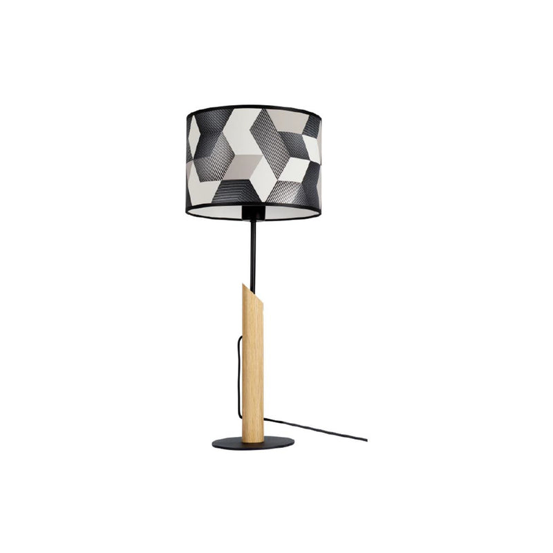 Espacio Table Lamp 1xE27 Max.60W Black/Oiled Oak/Multicolor