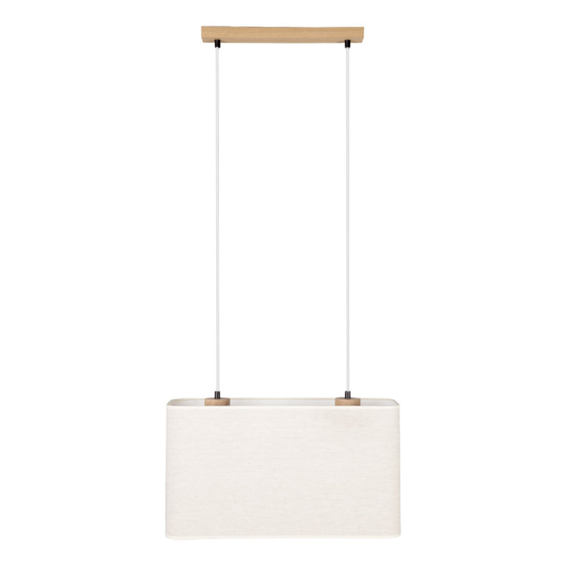 Boho Pendant Lamp 2xE27 Max.40W Oiled Oak/Transparent PVC/Beige