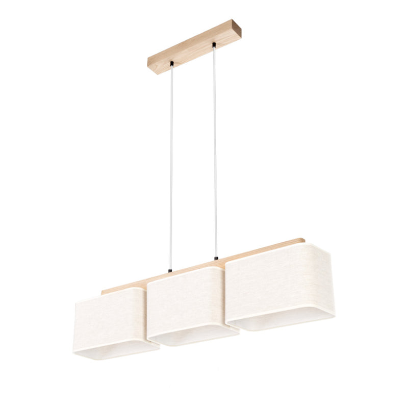 Boho Pendant Lamp 3xE27 Max.25W Oiled Oak/Transparent PVC/Beige