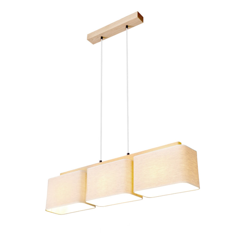 Boho Pendant Lamp 3xE27 Max.25W Oiled Oak/Transparent PVC/Beige