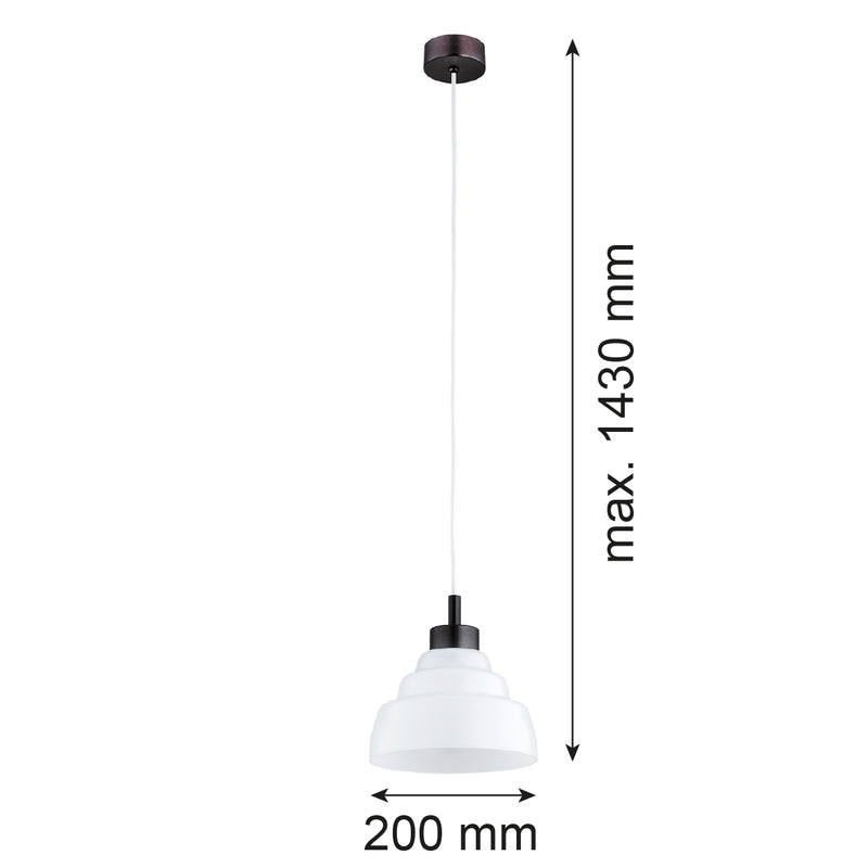 Argon Ventura 1L pendant lamp E27 H 143cm