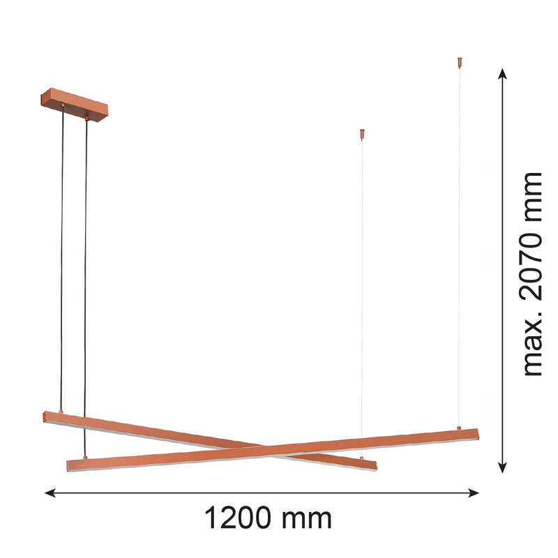 Argon Miami 1L pendant lamp W 120cm