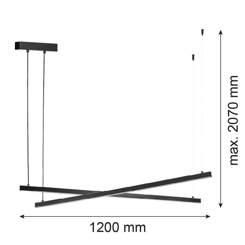 Argon Miami 1L pendant lamp W 120cm