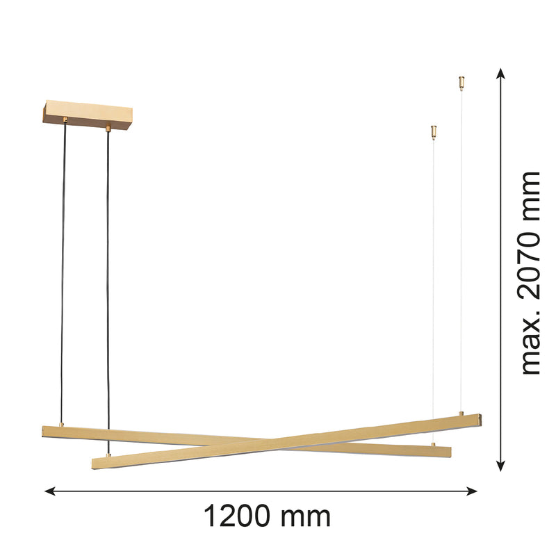 Argon Miami 1L pendant lamp W 120cm