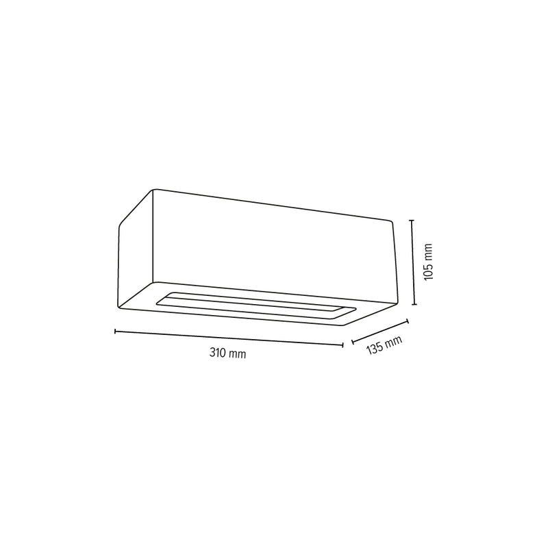 Block Wall Lamp 1xE27 Max.40W Gray/Frosted